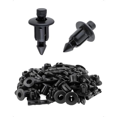 Lot de 50 Pièces 6MM Clips de Carénage Rivet en Plastique, Clips Fixation Panneau Garniture Voiture Moto Vélo Universelles, Fixations Pare-Chocs Porte Fender Push Attaches Pièces Remplacement (1/5)