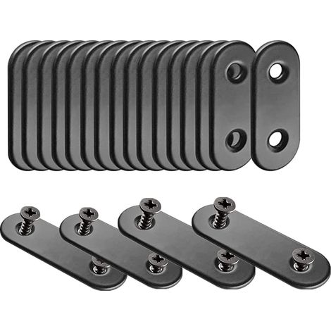 Equerre Metal, Equerre, 20pièces Supports de Fixation Droits Plats Plaques Métalliques Supports D’angle Plats avec 40 Pcs Vis (1/5)