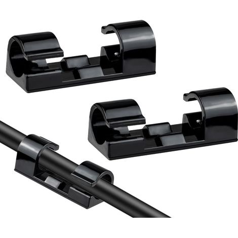 Lot de 50 Clips de Gestion de Câbles Auto-Adhésifs, Organisateurs de Câbles, Clips de Fil Collants, Support de Cordon pour TV, PC, Ordinateur Portable, Câble Ethernet, Bureau, Maison, Bureau (1/5)