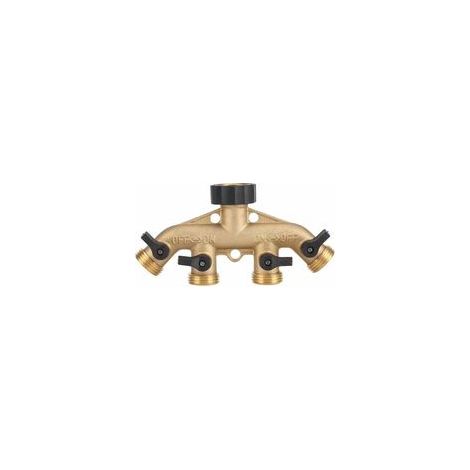 Répartiteur de robinet de jardin en laiton robuste 2 ou 4 voies, raccord 3/4" –