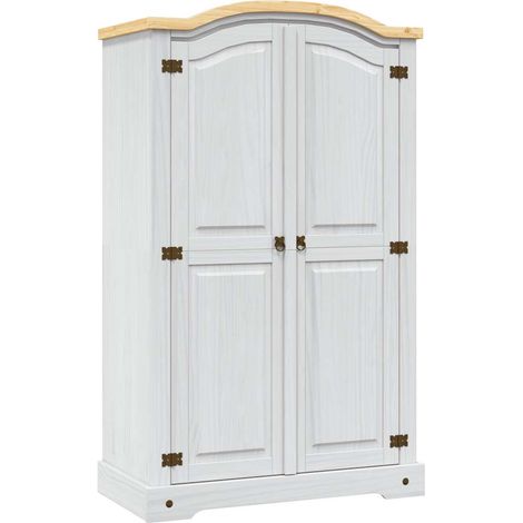 Maison Exclusive - Armadio in Legno di Pino Messicano Corona 2 Ante Bianco (1/5)
