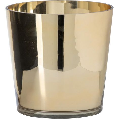 Photophore Design en Verre "Ember" 22cm Doré (1/4)
