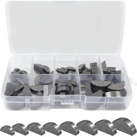 Federkeile Sortiment Scheibenfeder Halbmond Mitnehmerkeil Satz 3-4-5-6 mm Scheibenfeder-Sortiment-Kit 80STK für Schwungrad Riemenscheiben Kurbelwellenschlüssel (1/5)