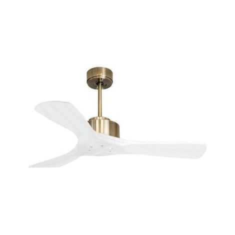 Modulo de KlassFan - Super destratificateur et ventilateur DC 106 cm Laiton pales bois blanc sans Lumière  15 à 20 m²