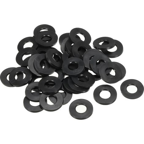 Joint Plat En Caoutchouc M6, Lot De 100, Diamètre Intérieur 6mm, Diamètre Extérieur 16mm, Épaisseur 1.5mm, Bague D'étanchéité Pour Robinet, Tuyau D'eau, Boulon De Fixation, Noir (1/5)