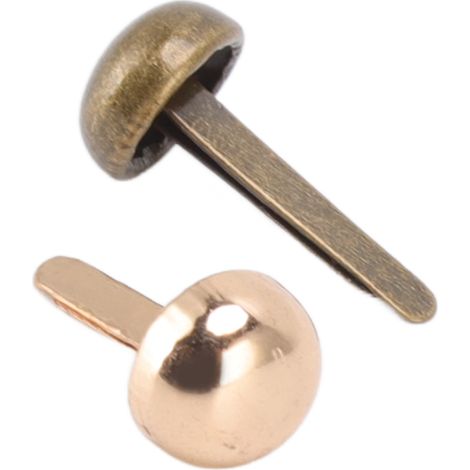 Clous métalliques multi-spécifications à tête ronde et à deux pointes de 8 mm pour vêtements, sacs, chaussures, chapeaux et travaux manuels de style punk. (1/5)