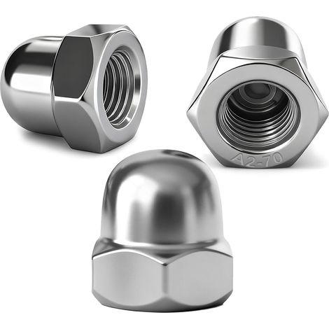 M8 Écrou Borgne 55 Pièces 304 Acier Inoxydable Ecrou Borgnes Hexagonal DIN 1587 Pour Vis Boulons Filetés (1/5)