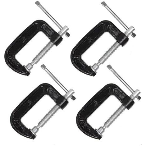 4er-Pack 5,1 cm C-Klemmen aus robustem Stahl für Holzbearbeitung, Schweißen und Bauarbeiten (1/5)