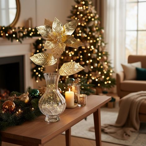 Stella di Natale color oro per decorazioni natalizie h 78 cm (1/3)