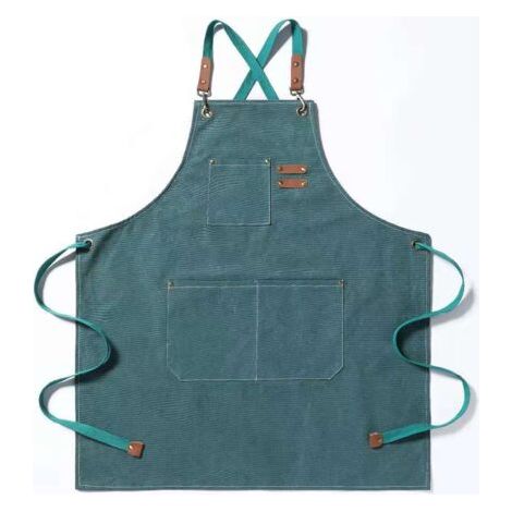 Ede Tablier de chef, tablier de jardinage en toile de coton avec grandes poches pour hommes et femmes, tablier de cuisine réglable et robuste (1/5)