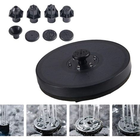 Fontaine solaire flottante LED pompe 4en1 6 jets eau 7V 3W bassin oiseaux aquarium étang décoration jardin\n\n (1/5)