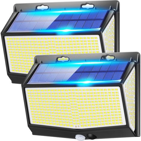 Lampe Solaire ExtéRieur, [468 LED 2000 Lumens 2 Pack] , Elairage avec DéTecteur de Mouvement, Spot LED, LumièRe Puissante Sans Fil Jardin [Classe énergétique A+++] (1/5)