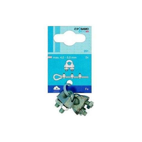 Clips cables métalliques acier-Galv. 6,5mm a 2Stck. (Par 10)