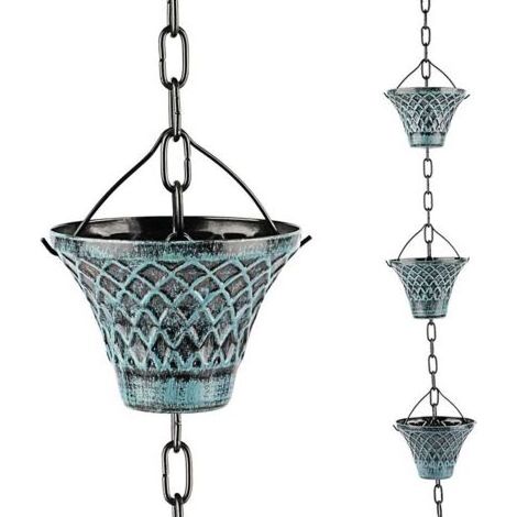 Chaîne de Pluie pour gouttière - Attrape-Goutte d'eau - Décoration de Jardin - 2,5 m de Long (1/4)