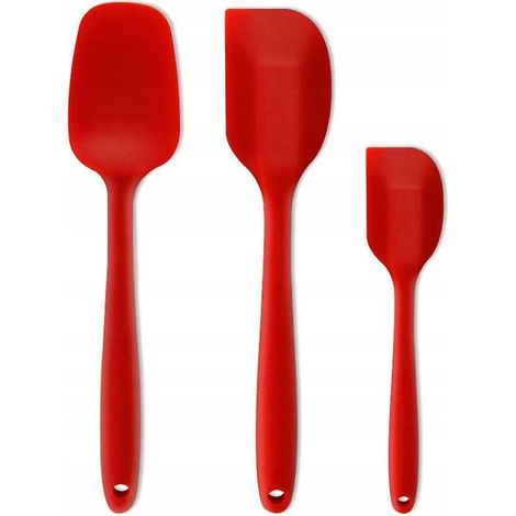 Set roter Silikonspatel für Backofen und Grill (1/4)