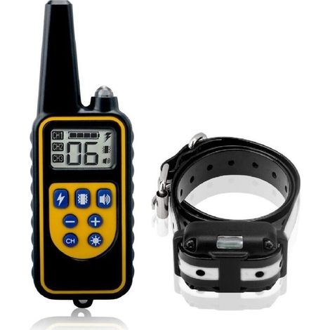 Collier de dressage pour chien avec bip sonore, rechargeable et étanche, télécommande électrique de 800 mètres, pour le dressage des chiens de taille moyenne et grande. (1/5)