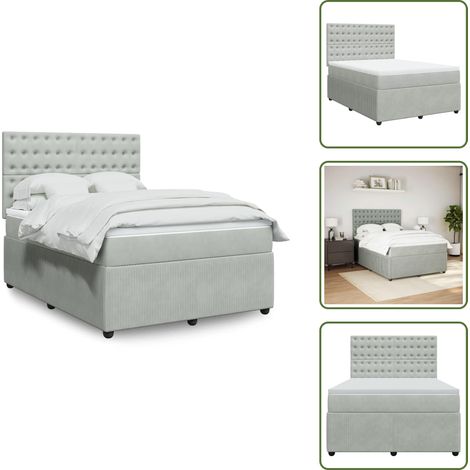 Sommier à lattes de lit et matelas Gris clair 160x200cm Velours - Sommier À Lattes De Lit - Sommiers À Lattes De Lit - Lit - Meuble De Chambre À Coucher (1/5)