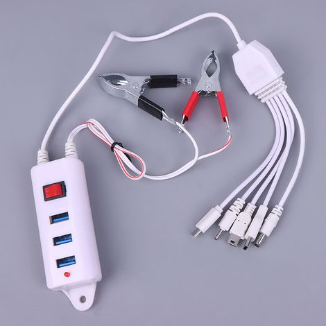 Auf Lager: 3 USB-Clip-Ladegeräte mit Schalter, Handy-Ladegerät, Universal-Akku mit USB-Anschluss und Handy-Ladegerät (1/5)