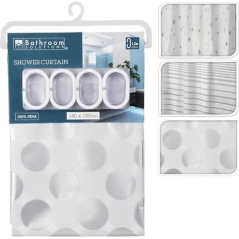 BATH SOLUTIONS cortina baño 180x180 cm peva surtida , Cortina de baño 180 x 180 cm de PEVA en diseños surtidos, una solución práctica y decorativa para proteger el baño frente a sa (1/3)