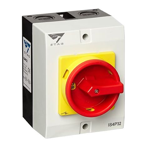 Coffret de coupure de proximité tétrapolaire 4P 32A – IP65 étanche en polycarbonate – Cadenassable pour sectionnement moteur – IMO
