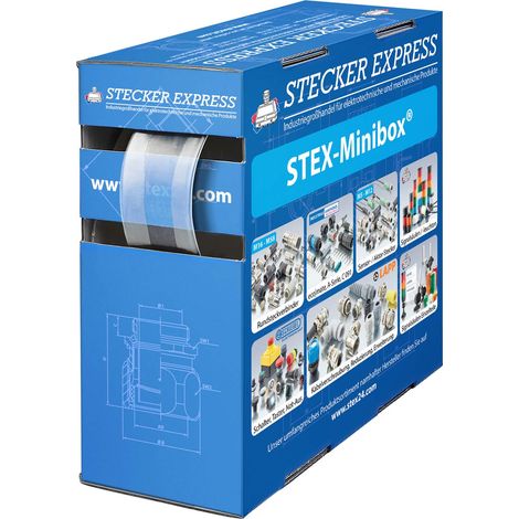STEX24 Schrumpfschlauch 2:1, Minibox mit 4,3m, transparent 19,0/9,5mm, 3/4 Zoll, WSB2 Schrumpftemperatur mind. 95°C, vollständig bei mind. 105°C - 1 Stück (1/2)