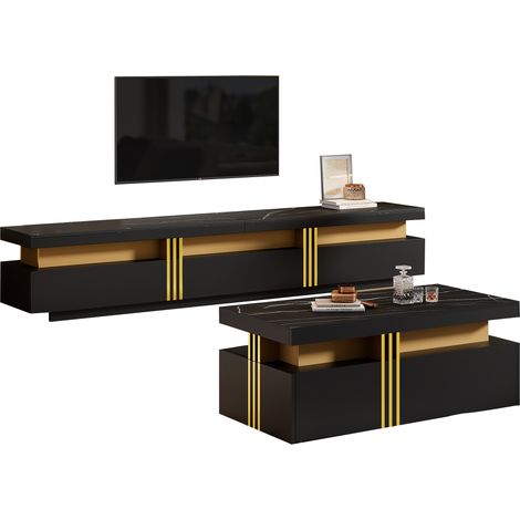 Combinaison murale TV noire,combinaison mur salon,table basse + meuble TV,combinaison armoire multifonction