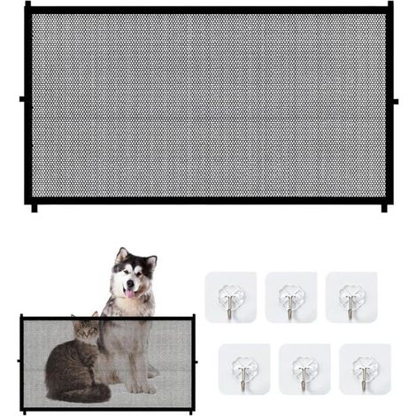 Barrière De Protection D'Escalier,Livré Avec 6 Crochets,De Porte,Extensible,Sans Perçage,Pour Escaliers,Portes,Terrasses,180[CA140] (1/5)