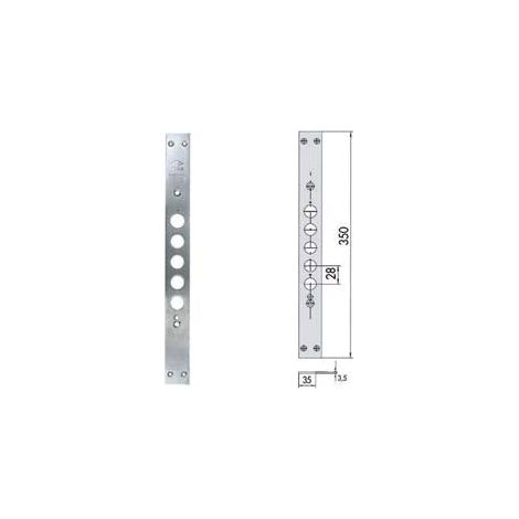 Gâche pour serrures de portes blindées 06221 00 - mm.35x350, épaisseur mm.3,5 (0622100)