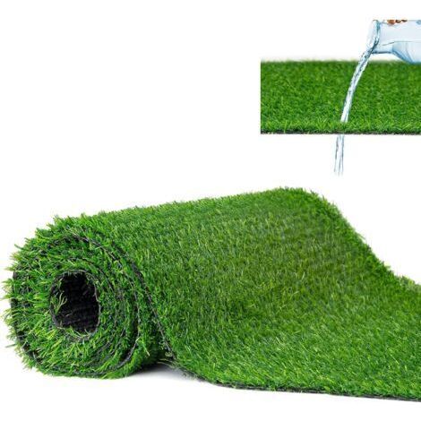 BUNTHAUS Gazon Synthétique Exterieur 20mm - Faux Gazon pour Balcon, Terasse et Jardin - Premium Tapis Gazon - Fausse Herbe Balcon - Tapis Herbe Artificielle - 50x100 cm - Vert (1/4)