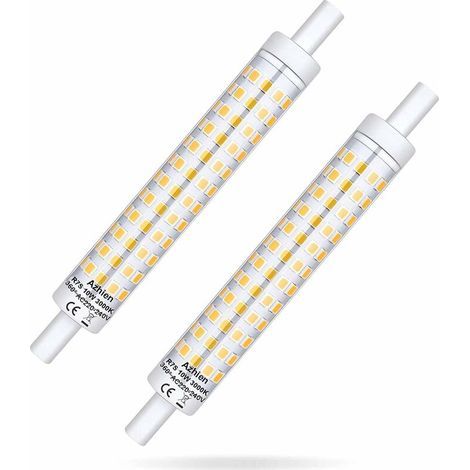 R7S LED 118mm Dimmable 10W, Ampoules R7S 118mm Blanc Chaud 3000K,10 Watt Equivalent Lampe Halogene 48W 60W 75W,1000LM,360 Degres,Prise R7S J118 Lineaire,Pas de Scintillement,Lot de 2 [Classe énergétiq (1/4)