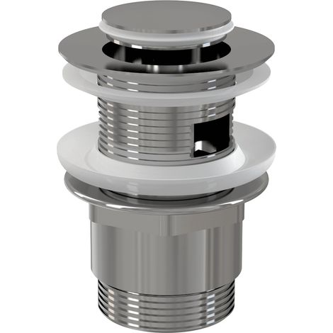 Alcadrain Valve de vidange pour lavabo CLICK/CLACK 5/4" tout métal avec trop-plein, petit bouchon