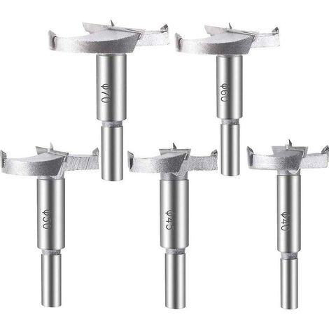 5 Meches Bois Carbure 40/45/50/60/70mm pour Contreplaque (1/5)