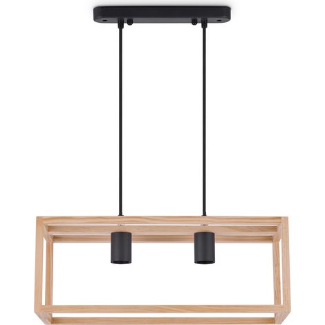 Paco Home Luminaria Suspensión Decoración Salón Colgante Comedor Dormitorio Madera E27 Madera, Lámpara colgante - Tipo 5 (1/5)