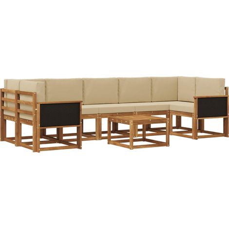 Outdoor-Sofagarnitur 6 stk. Natur vidaXL (1/5)