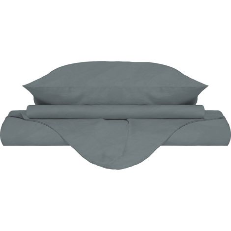 Copripiumino Matrimoniale con Sacco e Federe Linea Water Washed Grigio Chiaro