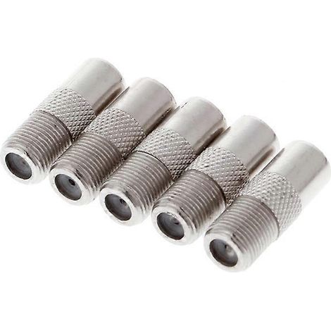 Adaptateur d'antenne d'accès aux chaînes TV OOTDTY (5 pièces) : connecteur coaxial RF droit F femelle vers RF mâle (1/5)