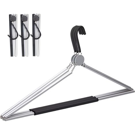 3 cintres pliants en aluminium léger pour valise, voyage, hôtel, caravane. (1/5)