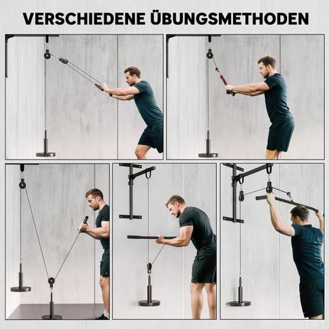 Lot de 2 Poulies Kabelzug pour Musculation à Domicile, Appareil de Fitness avec Câble pour Entraînement des Bras et du Dos, Équipement de Gymnase à la Maison (1/5)