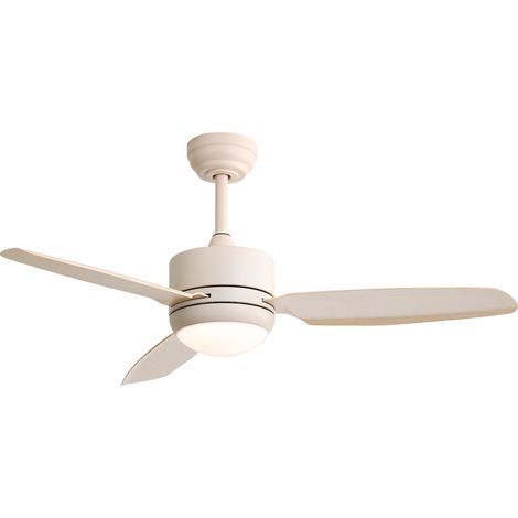 Ventilateur de plafond avec lumière 46 pouces, moteur DC réversible, 6 vitesses, télécommande, minuterie 1/4/8 h, blanc cassé, pour salon et chambre  CHICFURN (1/5)