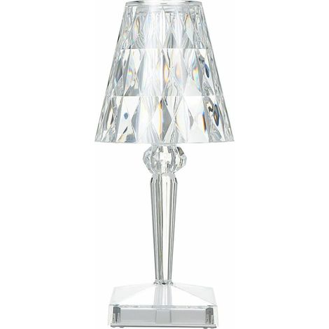 Lampe De Table En Cristal De Diamant, Par Usb, Temperature/Luminosite Reglables, Type Tactile De Batterie Au Lithium - Avec batterie, type tactile