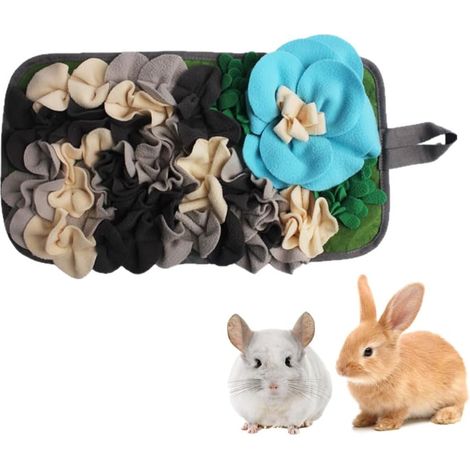 1 Tapis de recherche, Polyester, Surface fleurie, Lavable, Pour lapins, Cochons d'inde (1/5)