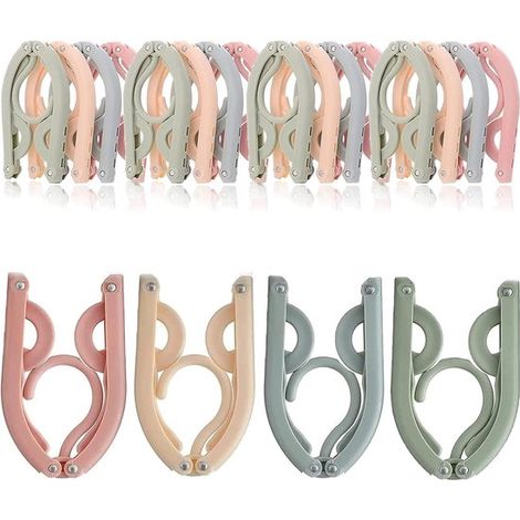 12er-Pack faltbare Reisekleiderbügel aus Kunststoff, platzsparende, tragbare Kleiderbügel für Mäntel und Hosen. (1/5)