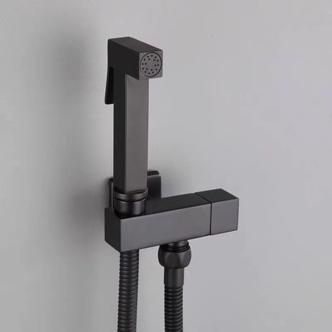 Pulvérisateur de Bidet, Noir Kit Douchette WC en Laiton Pulvérisateur de Bidet à Main Mural Pulvérisateur de Toilette pour Bidet pour l'hygiène Personnelle, le Nettoyage des Toilettes