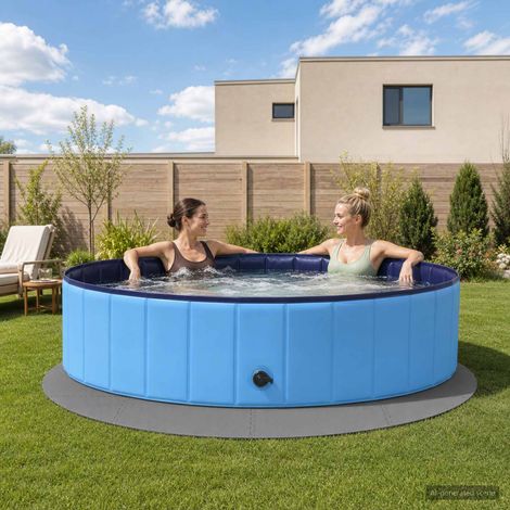 vidaXL Tapete para piscina 16 uds. Ø 235 cm Redondo Espuma EVA Gris (1/5)