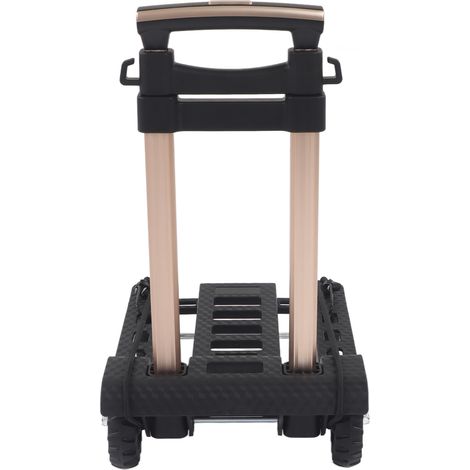 Chariot pliant à main avec 4 roues silencieuses et réglable, idéal pour les courses et les bagages (charge maximale : 40 kg). (1/5)