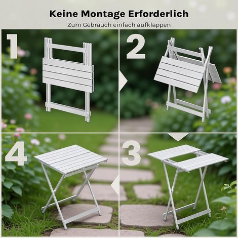Table de pique-nique pliante, table de marché portable, table de camping légère avec patins antidérapants, table de jardin pratique pour extérieur. (1/5)