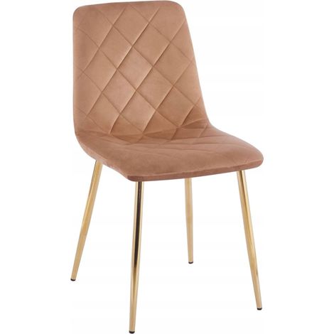Silla K6-FX (G) de terciopelo color capuchino Riviera 24 (1/5)