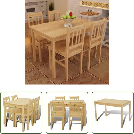 Esszimmereinrichtung - Esstisch Holztisch mit 4 Holzstühlen Esszimmerset Essgruppe (1/5)