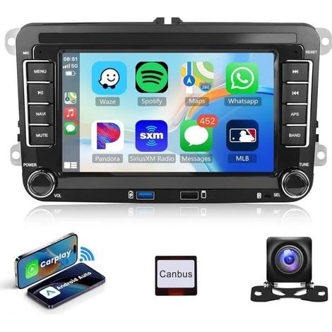 Autoradio 7 pouces CarPlay Android Auto - Bluetooth 5.1 - Double-Din - 60Wx4 (1/4)