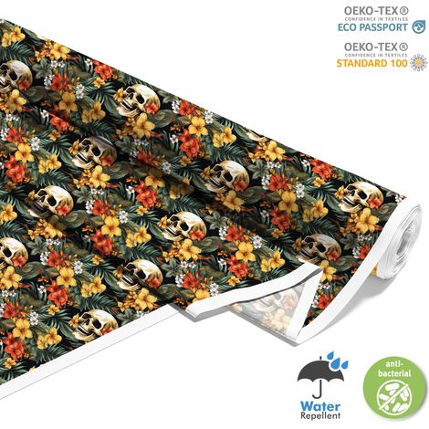 OUTDOOR DEKOSTOFFE OXFORD - Motiv der Schädel I DX4561